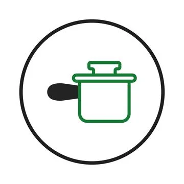 Stylized cooking pot emblem evokes culinary arts and kitchenware design ill.. Stock Illustration