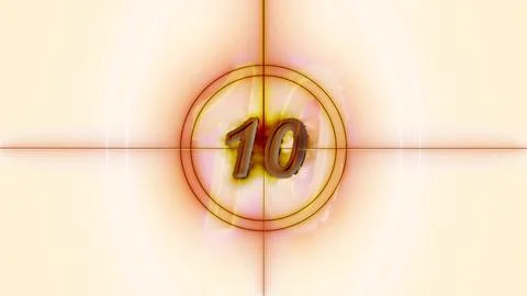 Stylized Countdown Timer with Number 10 Stock Photos