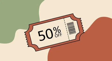 Stylized Coupon on Abstract Background 스톡 일러스트