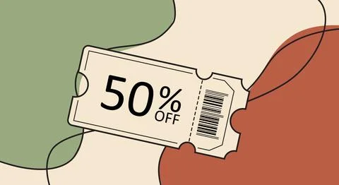 Stylized Coupon on Abstract Background Stock Illustration