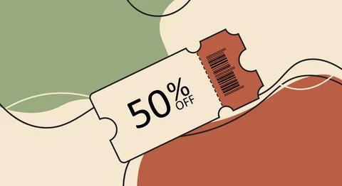 Stylized Coupon on Abstract Background Stock Illustration