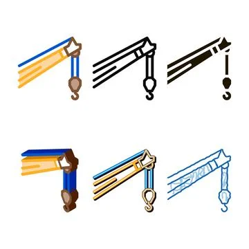 Stylized crane machine hook icon vector outline イラスト素材