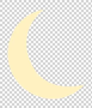 Stylized crescent is floating on transparent background in flat vector with Stock Illustration