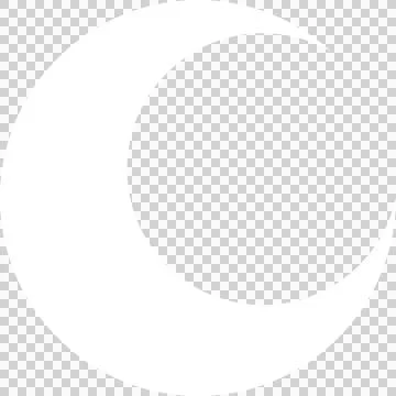 Stylized crescent moon is floating over transparent background, showcasing Ilustração Stock