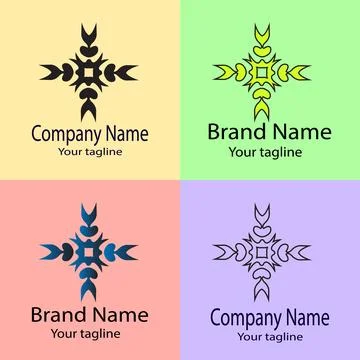 Stylized Cross Emblem logo Stock Illustration