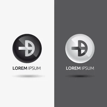 Stylized crossbow logo Stock Illustration