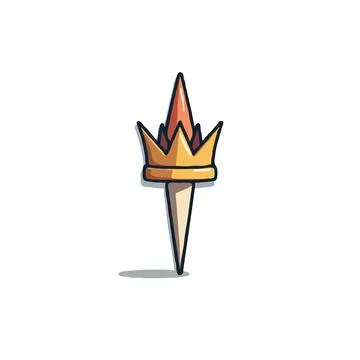 Stylized crown emblem featuring geometric shapes and a contrasting color pa.. Stock Illustration