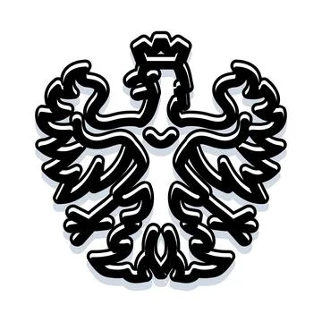 Stylized crowned eagle heraldry national symbol Stock Illustration
