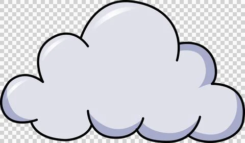 Stylized cumulus cloud is floating over transparent background, showing glossy Ilustração Stock