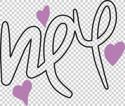 Stylized cursive lettering floating on transparent canvas, featuring black Stock Illustration