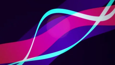 Stylized curved digital ribbons cross in a seamless loop Stock Footage 342519484
