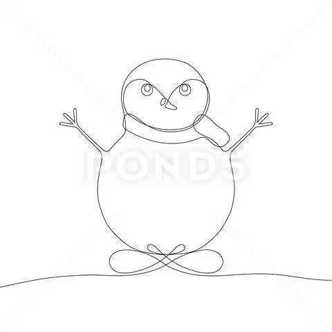 Single continuous line drawing of stylized - Stock Illustration