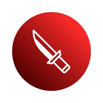 A stylized dagger icon on a vibrant red circle perfect for digital design p.. Stock Illustration