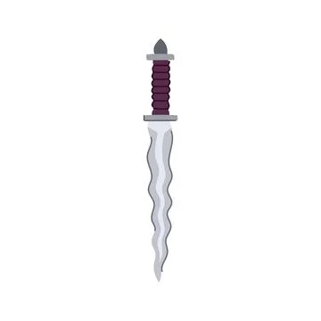 Stylized dagger illustrating ancient sharp fantasy weapon Stock Illustration