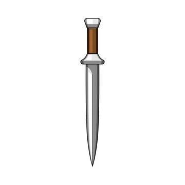 Stylized dagger representing medieval weapon with sharp blade Stock Illustration
