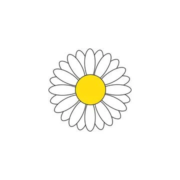 Stylized Daisy Flower. Vector Image. Illustrazione stock