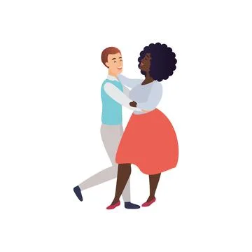 Stylized dancing couple Stock Illustration