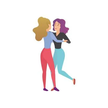 Stylized dancing people on dancefloor Stock Illustration