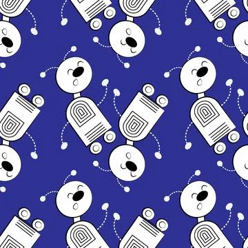 Stylized dancing robots - graphics. Machine Revolt, Artificial Intelligence Illustrazione stock