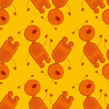 Stylized dancing robots - graphics. Machine Revolt, Artificial Intelligence Illustrazione stock