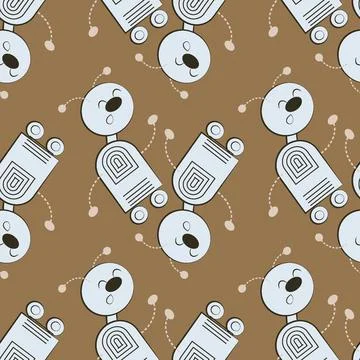 Stylized dancing robots - graphics. Machine Revolt, Artificial Intelligence Illustrazione stock