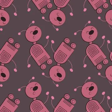 Stylized dancing robots - graphics. Machine Revolt, Artificial Intelligence Illustrazione stock