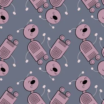 Stylized dancing robots - graphics. Machine Revolt, Artificial Intelligence Illustrazione stock