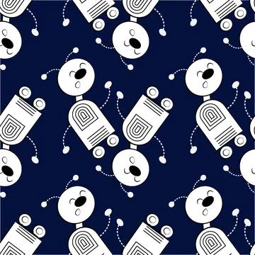 Stylized dancing robots - graphics. Machine Revolt, Artificial Intelligence,  イラスト素材