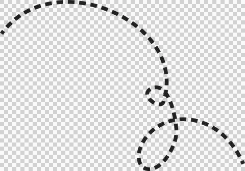 Stylized dashed curve graphic is looping in flat design on transparent 스톡 일러스트