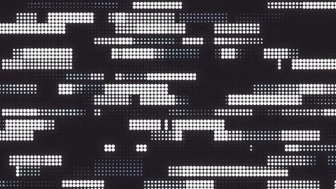 Stylized Data Blocks on LED Grid, Dotted Motion Pattern, Futuristic. 4K Loop Stock Footage 309137638
