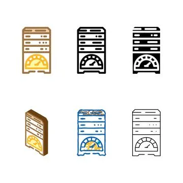 Stylized database performance color icon vector Stock Illustration