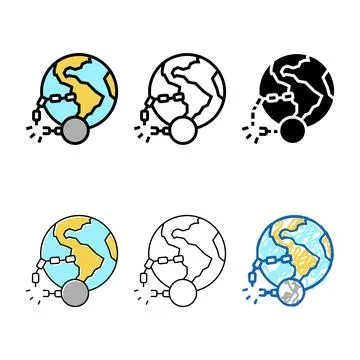 Stylized decolonization social problem color icon vector Stock Illustration