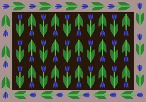 Stylized decorative floral retro pattern (jpg) Stock Illustration