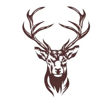 Stylized deer head vector illustration Illustrazione stock