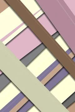 Stylized diagonal view of a multi-story building facade with purple and cre.. Stock Illustration