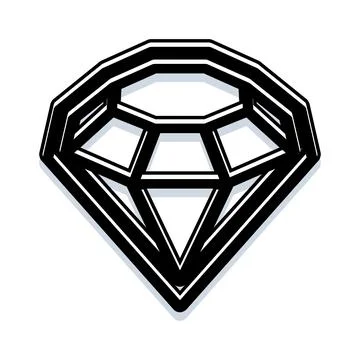 Stylized diamond drawing representing luxury and wealth Stock Illustration