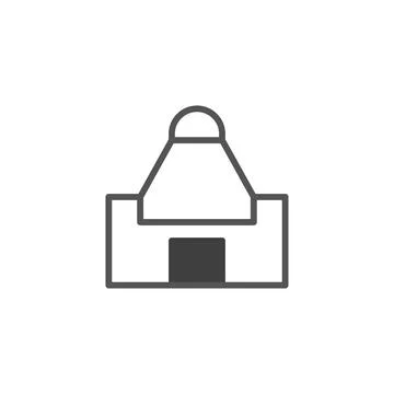 Stylized digital architectural icon of building with simple geometric shape.. Ilustración de archivo