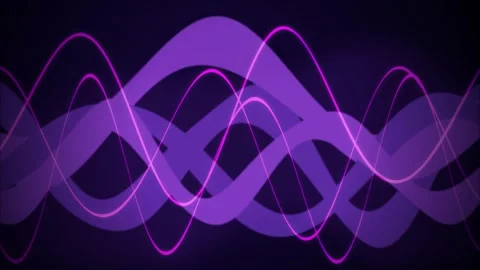 Stylized digital audio waves undulate in a seamless loop Stock Footage 341402153