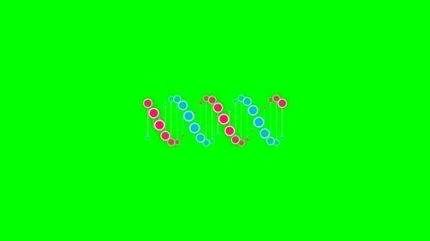 A stylized digital dna double helix structure on a vibrant green background Stock Footage 340267011