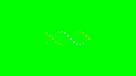 A stylized digital dna double helix structure on a solid green background Stock Footage 340267393