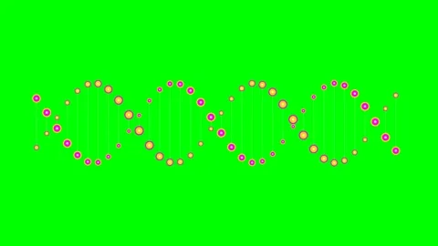 A stylized digital dna double helix structure on a bright green background Stock Footage 340901492