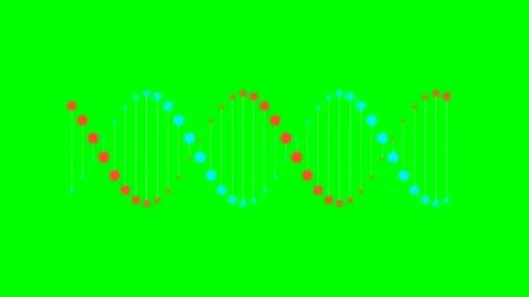 A stylized digital dna double helix structure rendered on a green background Stock Footage 340901678