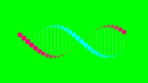 A stylized digital dna double helix structure rendered on a green background Stock Footage 340903970
