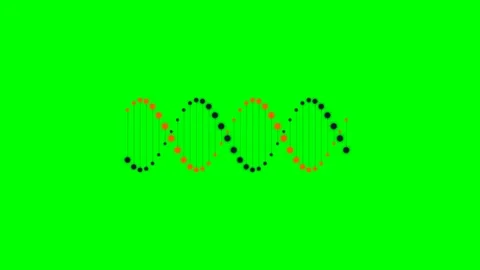 A stylized digital dna double helix strand isolated on a vibrant green back.. Stock Footage 340904185