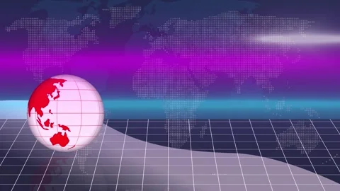 Stylized digital globe dotted world map background animation 動画素材 329851150
