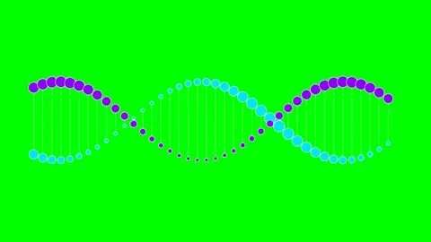 A stylized digital illustration of a dna double helix on a green background Stock Footage 340900561