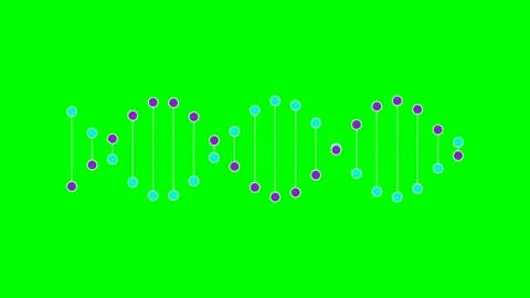 A stylized digital illustration of a dna double helix on a green background Video stock 341823603