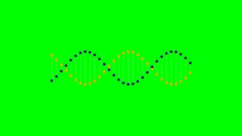 A stylized digital model of a dna double helix strand on green background Stock Footage 341824337