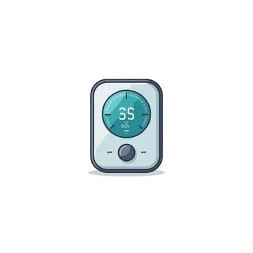 Stylized digital timer illustration showcasing countdown display against cl.. Stock Illustration
