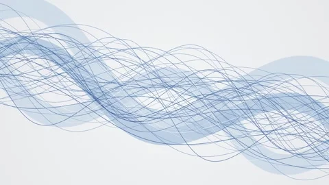 Stylized digital wave patterns flow horizontally in a seamless loop Stock Footage 341860427